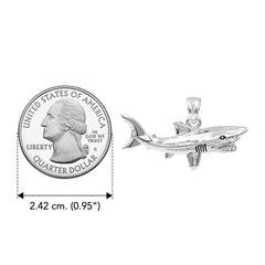 DiveSilver Swimming Mako Shark Sterling Silver Pendant TPD6316