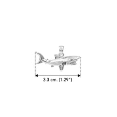 DiveSilver Swimming Mako Shark Sterling Silver Pendant TPD6316