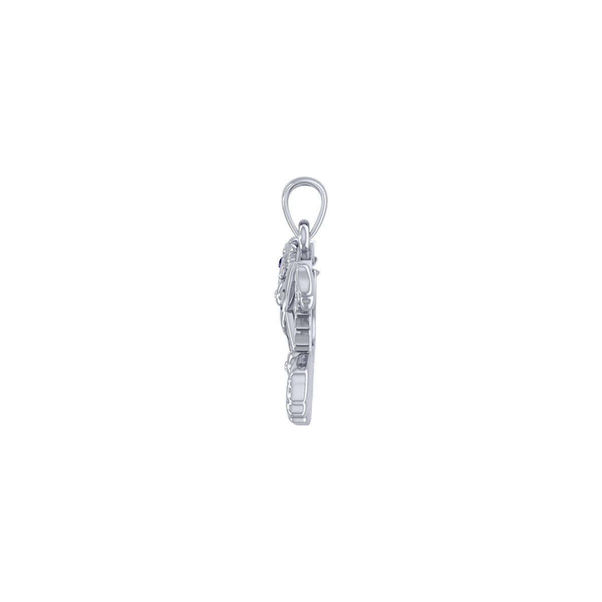 Puffer Fish Filigree Sterling Silver Pendant with Gemstone TPD6435