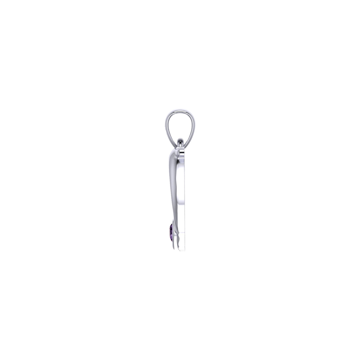 Double Dolphin With Heart Gemstone Sterling SIlver Pendant TPD6441