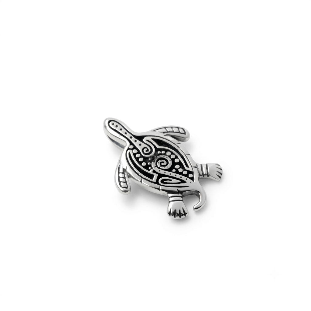 Aboriginal Turtle Sterling Silver Pendant