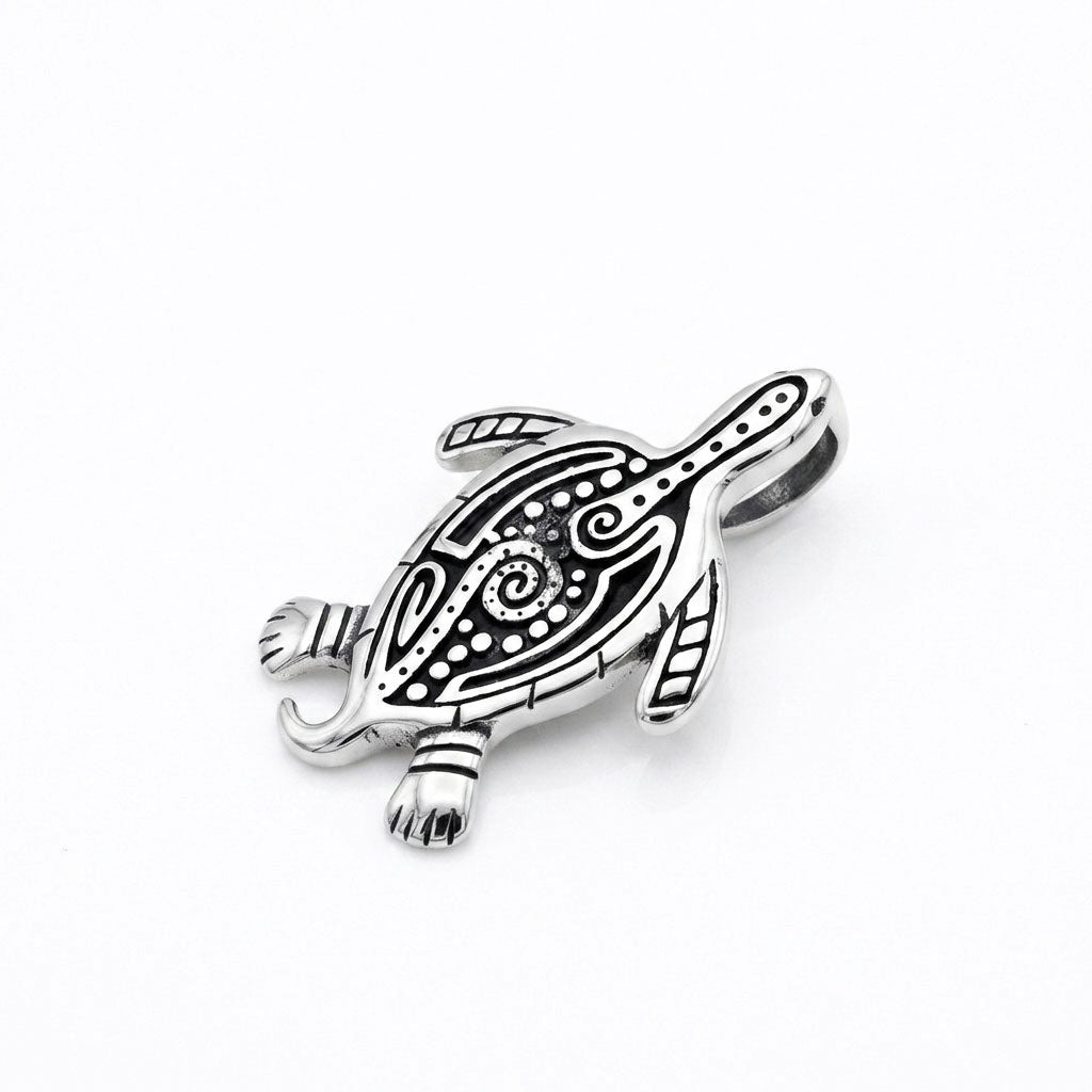 Aboriginal Turtle Sterling Silver Pendant