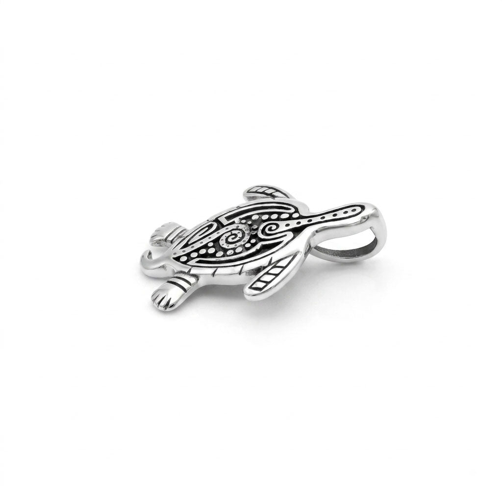 Aboriginal Turtle Sterling Silver Pendant