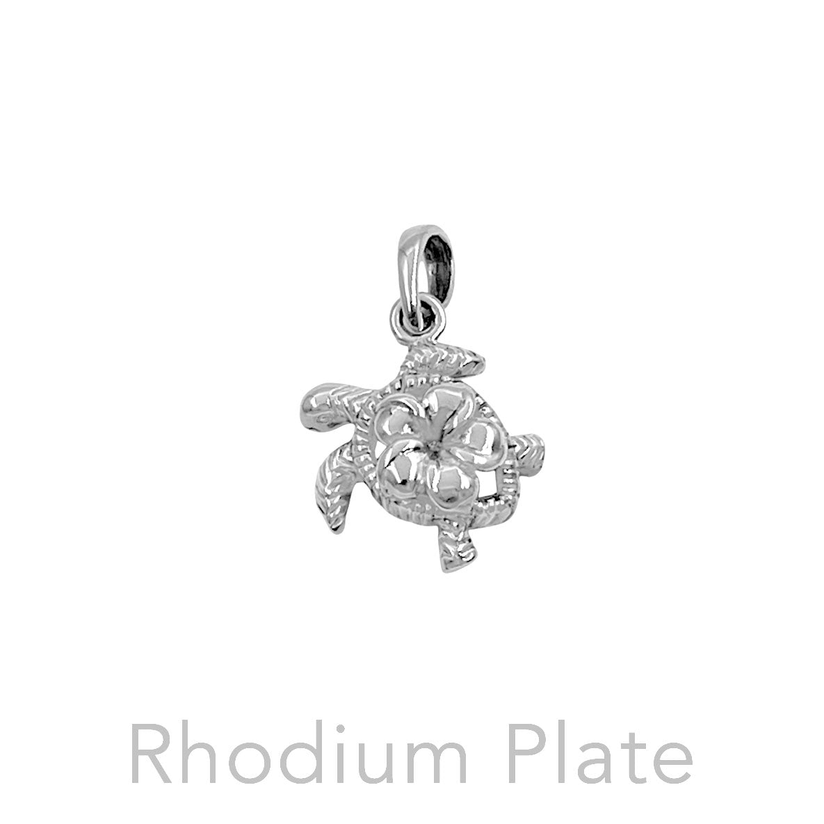 Sea Turtle And Flower Sterling Silver Pendant TPD6616