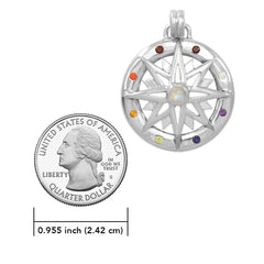 Compass Rose Sterling Silver Gemstone Necklace Set TSE688