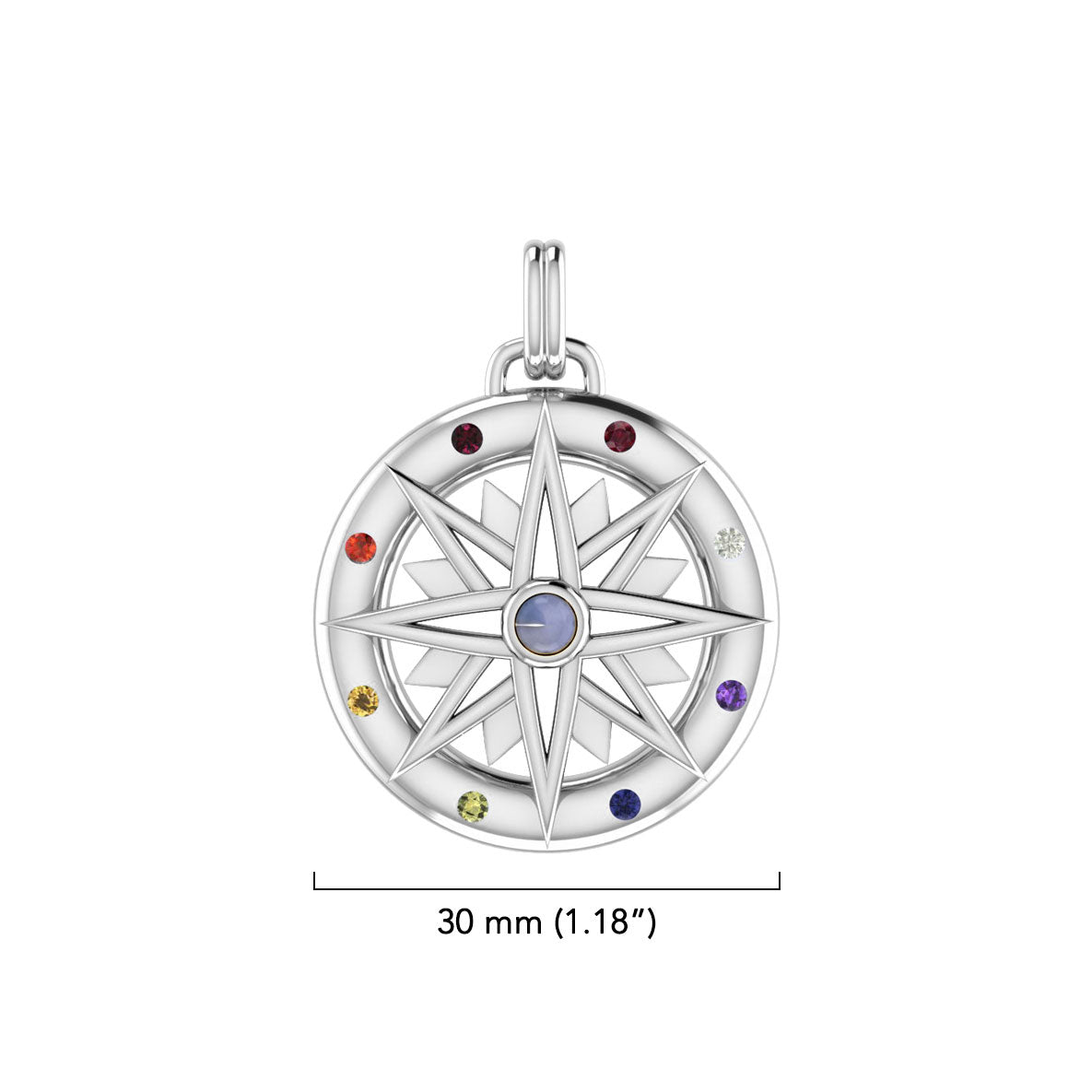 Wander through my compass ~ Sterling Silver Pendant Jewelry and gemstone TPD683