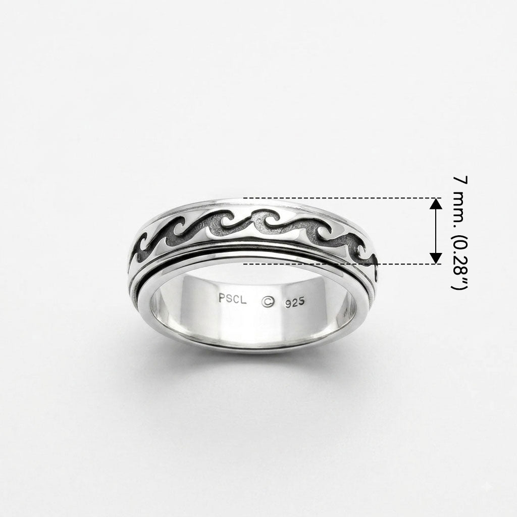 Waves Spinner Ring