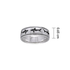 Shark School Sterling Silver Ring