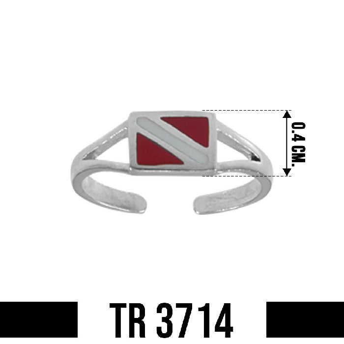 Dive Flag Sterling Silver Toe Ring