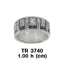 Lighthouse Sterling Silver Ring With Navy Enamel TR3740