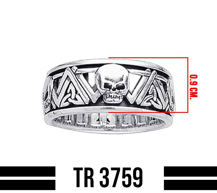 Trinity Skulls Spinner Ring