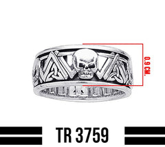 Trinity Skulls Spinner Ring