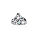 Celtic Mermaid Sterling Silver Ring TRI045