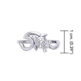 Turtle with Wave Silver Ring TRI2429