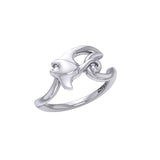 Manta Ray With Wave Silver Ring TRI2432