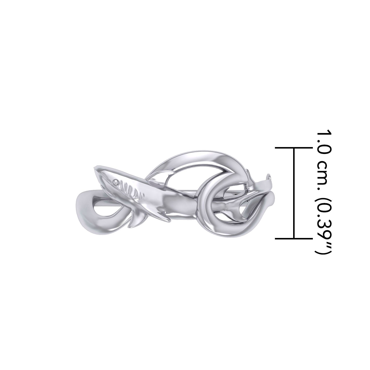 Shark with Wave Silver Ring TRI2435