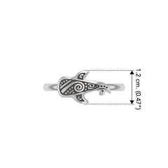 Aboriginal Whale Shark Large Sterling Silver Ring