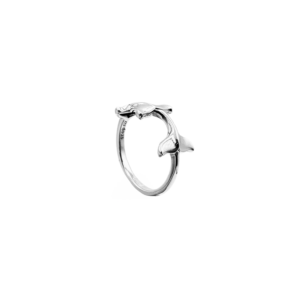 Triple Whale Tails Sterling Silver Ring