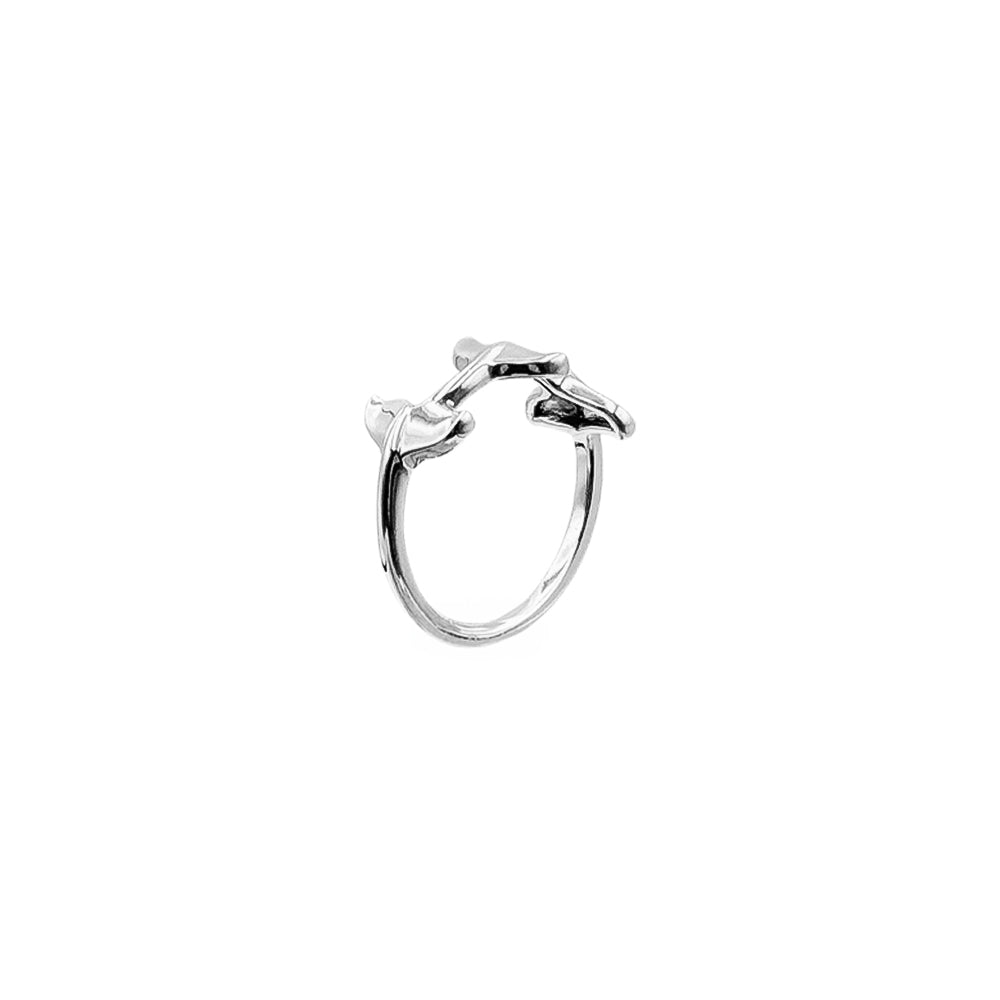 Triple Whale Tails Sterling Silver Ring