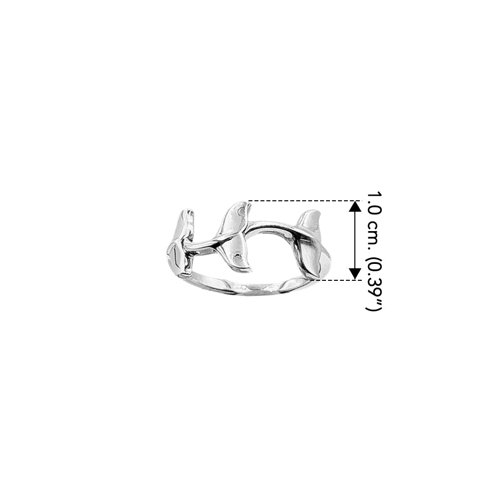 Triple Whale Tails Sterling Silver Ring