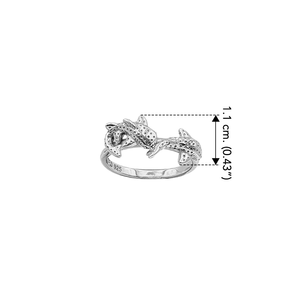 DiveSilver Triple Whale Sharks Sterling Silver Ring