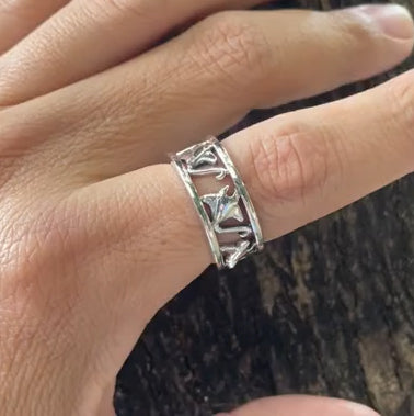Manta Ray Sterling Silver Hollow Band Ring by DiveSilver TRI2537