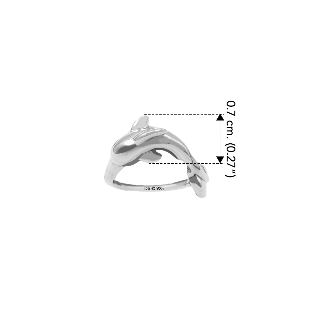 Small Dolphin Sterling Silver Ring by DiveSilver TRI2542