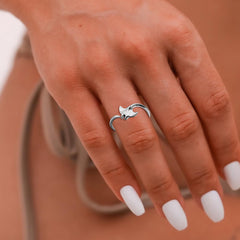 Manta Ray Sterling Silver Adjustable Ring by DiveSilver