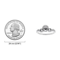 Shell with Octopus Tentacles Sterling Silver Ring TRI2582