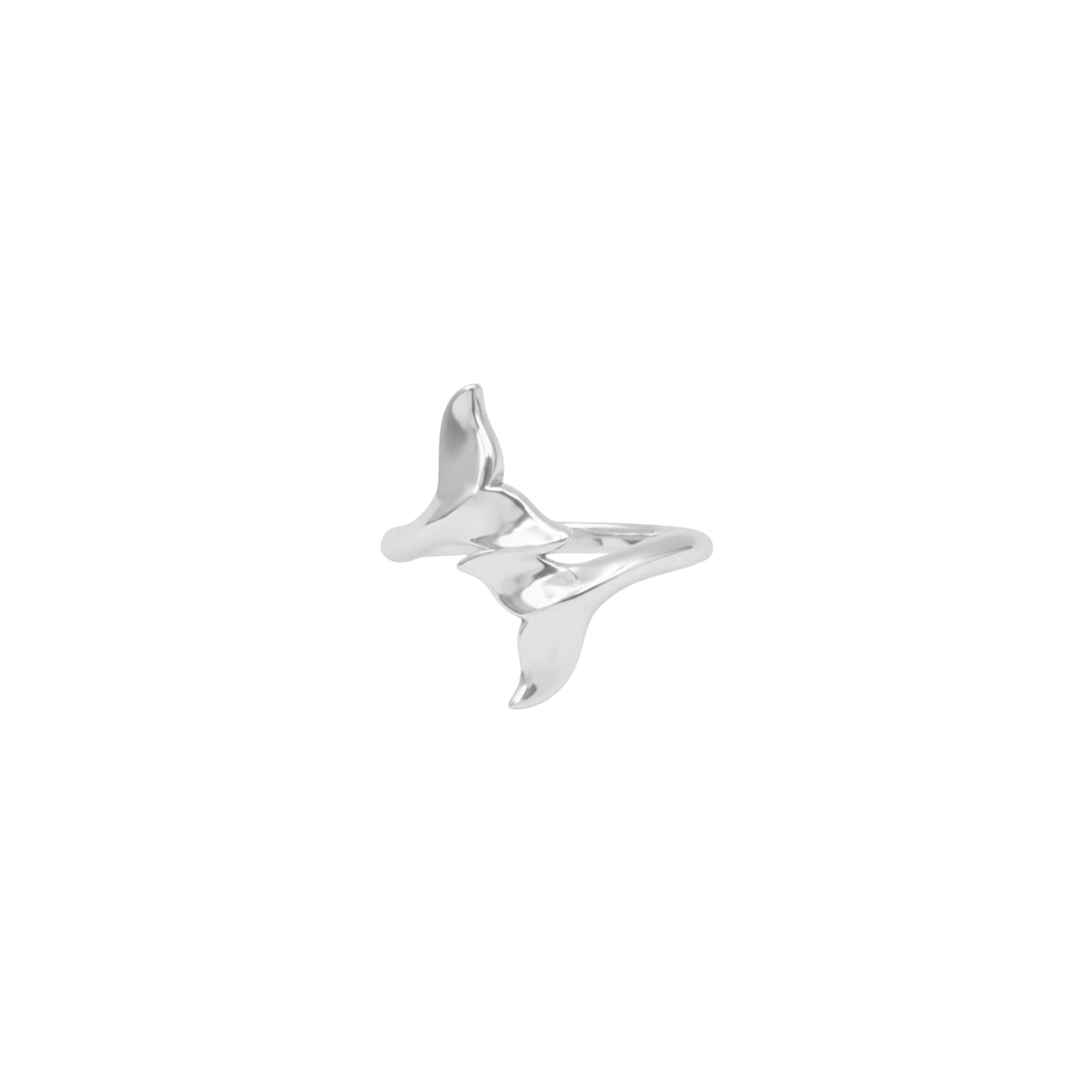 Double Whale Tail Sterling Silver Ring TRI2586