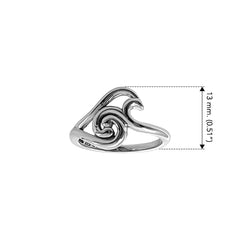 Spiral Wave Sterling Silver Ring TRI2606