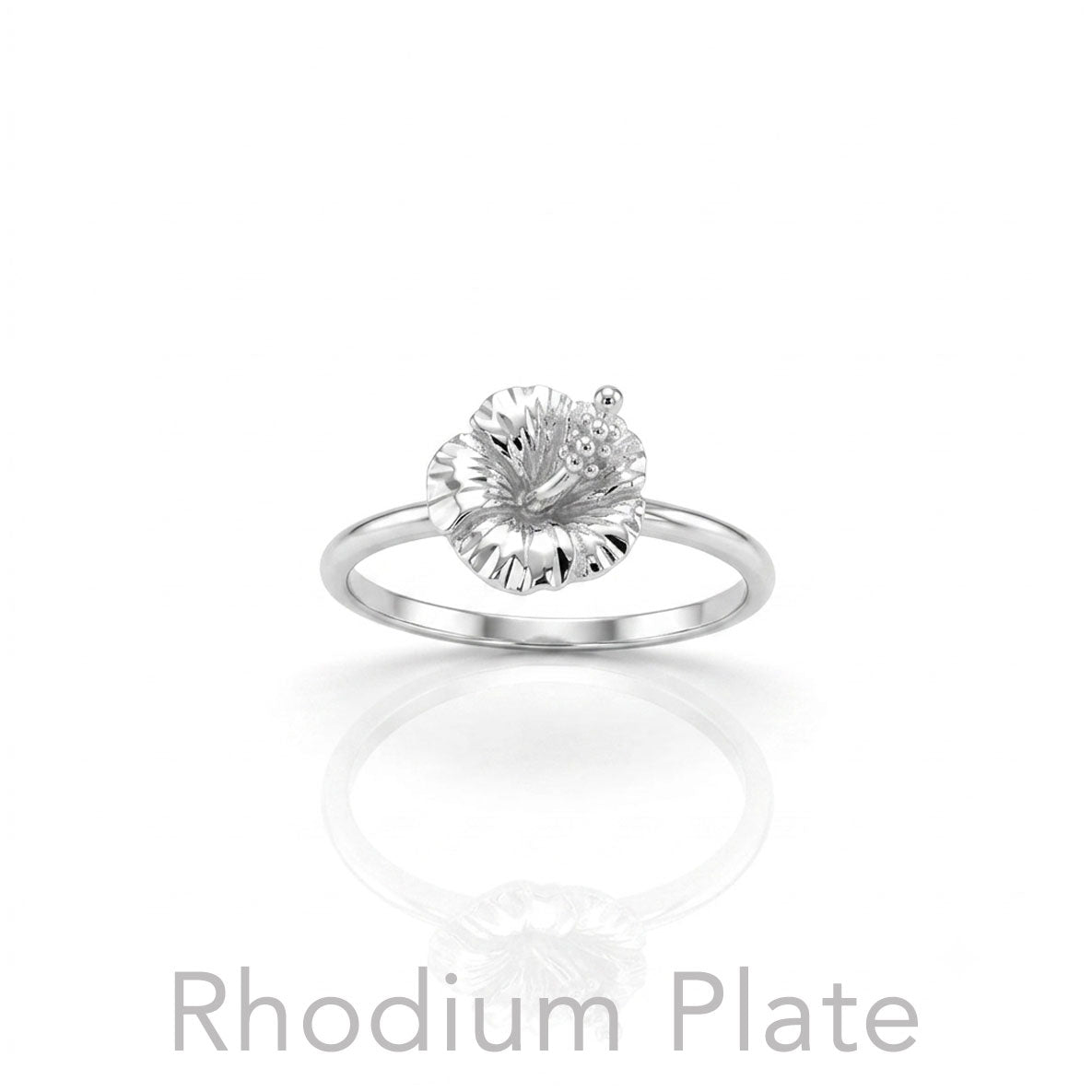 Hibiscus Flower Sterling Silver Ring TRI2608