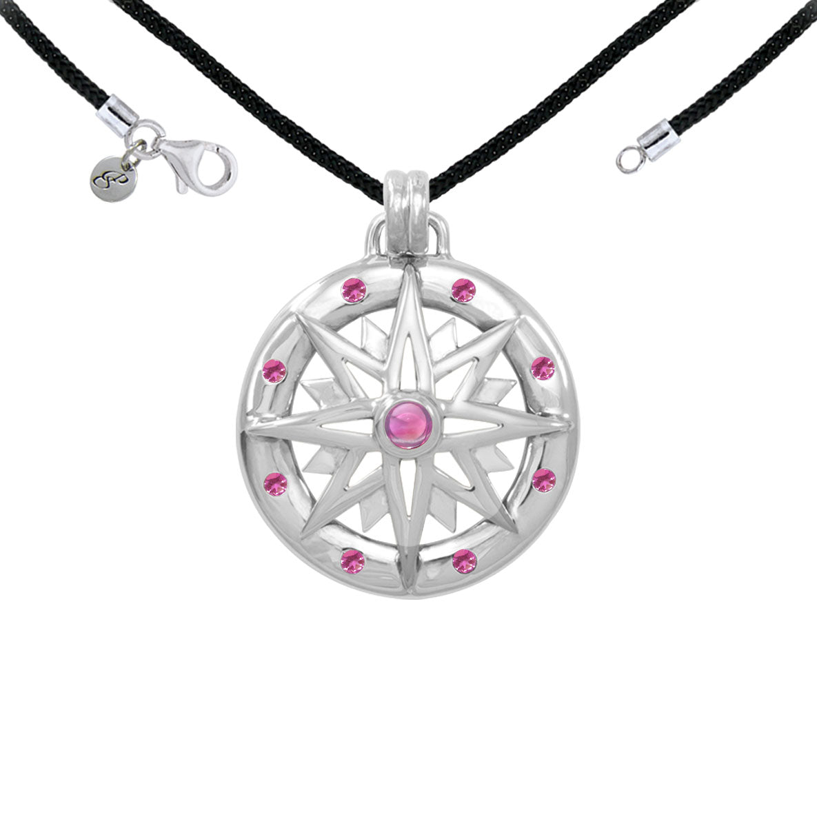 Compass Rose Sterling Silver Gemstone Necklace Set TSE688