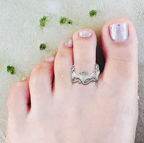 Manta Ray Group Sterling Silver Toe Ring by DiveSilver TTR100