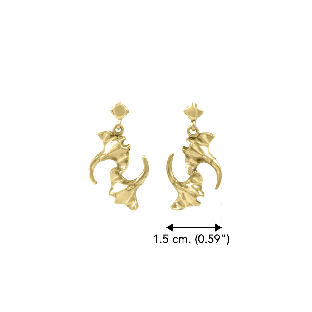 DiveSilver Double Manta Ray Double Manta Ray Post Earrings VER2216