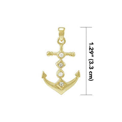 Anchor Gold Vermeil Pendant with Gemstone