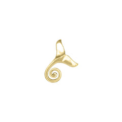 DiveSilver Wave Whale Tail Sterling Silver with 14K Vermeil Plate Pendant VPD6312