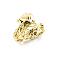 Jellyfish Wrap Sterling Silver with Gold Vermeil Plate Ring VRI1896