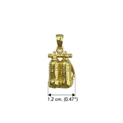 Double Dive Tanks Set Sterling Silver with 14K Gold Vermeil Plate Pendant VTP945
