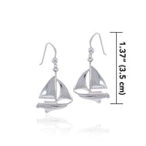 Sail Far with the Majestic Schooner Silver Pendant Chain and Earrings Box Set SET071