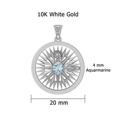 Compass Rose 10K White Gold with Nautilus