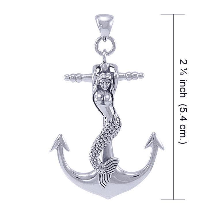 Mermaid & Anchor Sterling Silver Pendant