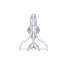 Sterling Silver Northern Right Whale Tail Pendant