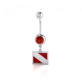 Dive Flag Sterling Silver Body Jewelry BJ009 - Body Jewelrys