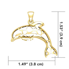 Window to Universe Dolphin Solid Gold Pendant GPD5046