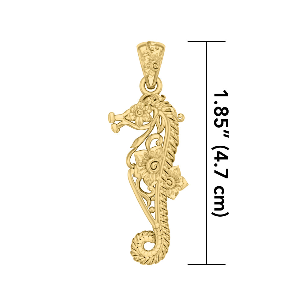 Seahorse Filigree Pendant in 14k Gold GPD5147