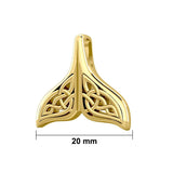 Celtic Knotwork Whale Tail Solid Gold Pendant GPD5705