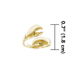 Lobster Claw Silver Wrap Solid Gold Ring GRI1416 - Ring