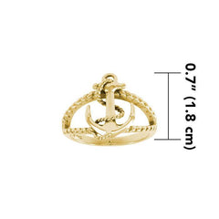 Anchor Solid Gold Ring GRI1461 - Ring