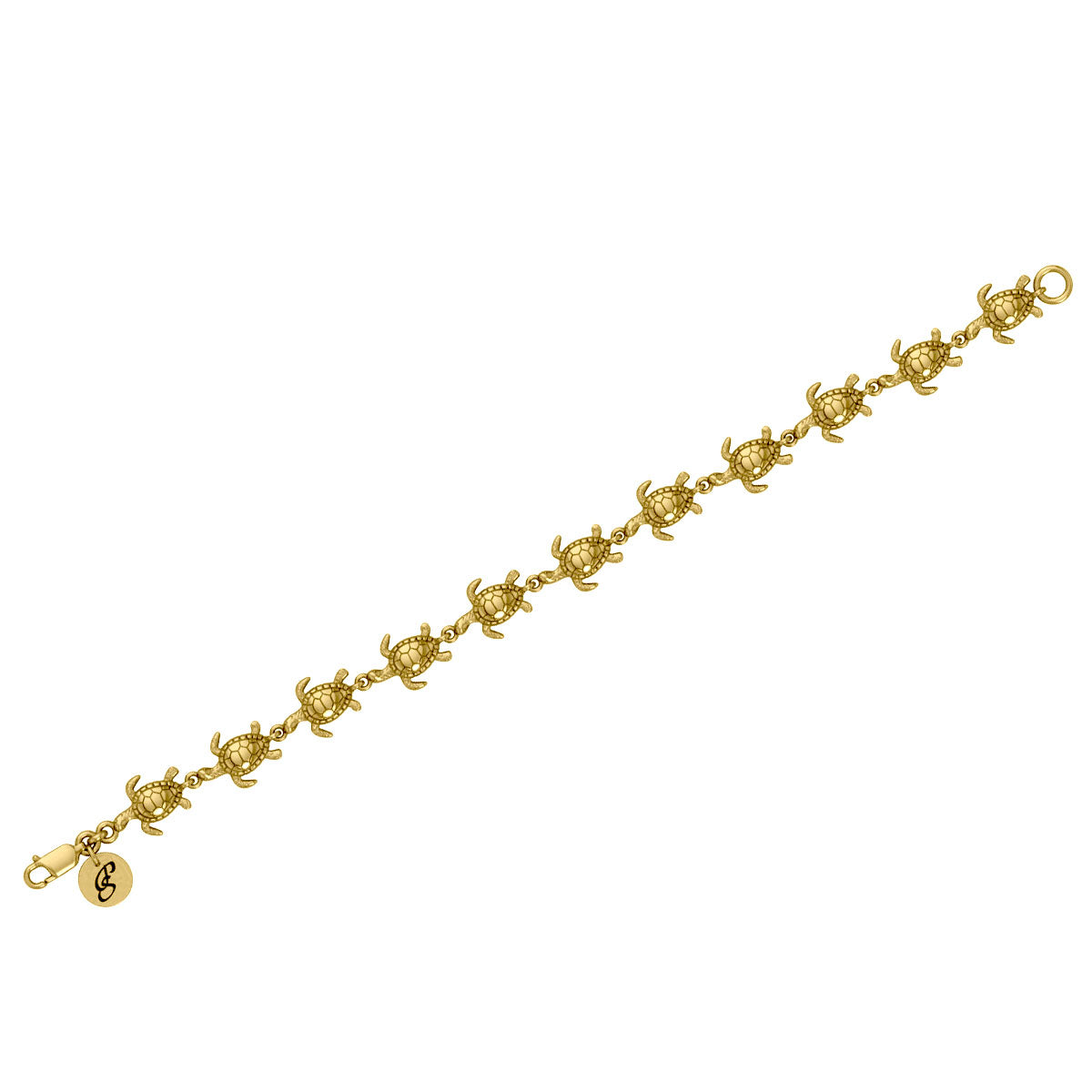 Turtle Link 14K Solid Gold Link Bracelet GTBG001